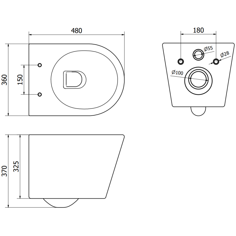 Mexen Rico set de montare pe perete WC suport pneumatic Tex Air G cu vas WC și capac cu închidere lentă, alb
