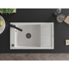 Mexen Elias chiuvetă din granit cu 1 compartiment, cu scurgător și baterie de bucătărie Duero, alb - 6511-20-671600-70
