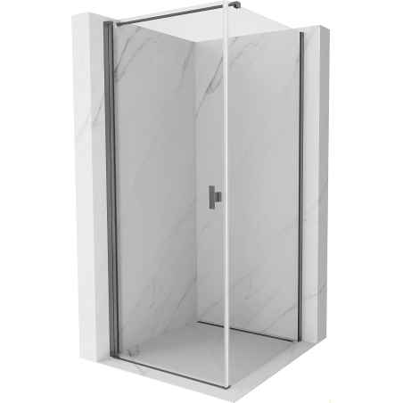 Mexen Mist-B cabina de duș cu ușă batantă 100 x 100 cm, transparent, gri metalic periat - 8A2T-100-100-66-00