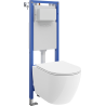 Mexen Lena set îngropat pentru WC, cadru îngust, de colț Tex W cu vas WC 2.0 și capac cu închidere lentă, alb