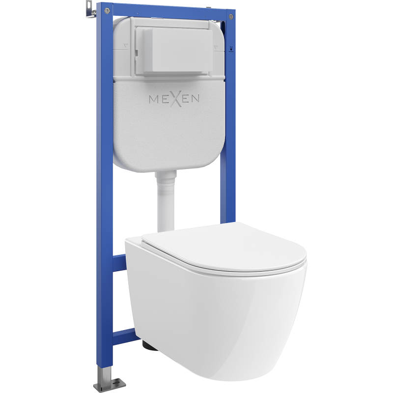 Mexen Rico set WC încastrat cadru Tex E cu vas WC 2.0 Tornado și capac cu cădere lentă, alb - 61093072L4000T