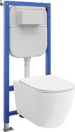 Mexen Rico set WC încastrat cadru Tex E cu vas WC 2.0 Tornado și capac cu cădere lentă, alb - 61093072L4000T