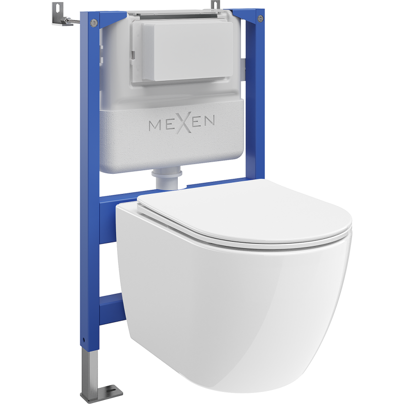 Mexen Lena set încastrat WC cadru pneumatic Tex Air XS-F cu vas WC 2.0 și capac cu închidere lentă, alb - 61083022L4000A
