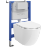 Mexen Lena set încorporat WC cadru pneumatic Tex Air XS-F cu vas WC 2.0 Tornado și capac cu cădere lentă, alb