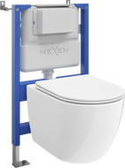 Mexen Lena WC süllyesztett készlet Tex Air XS-F pneumatikus szerkezet Tornado 2.0 WC csészével és lassan záródó