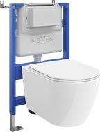 Mexen Rico WC süllyesztett készlet Tex Air XS-F pneumatikus vázzal, WC 2.0 Tornádó csészével és lassan záródó
