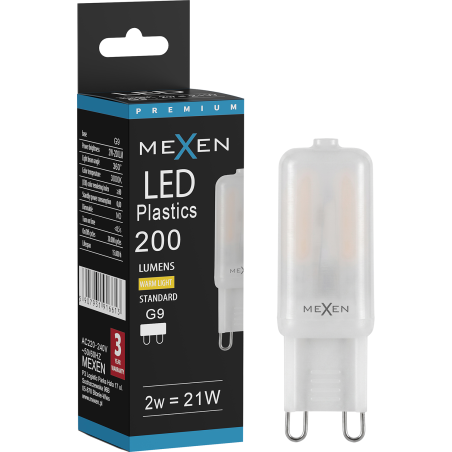 Mexen Aura G9 LED Izzó, 2W, Meleg - 3000K, 200 lm - L120-G9-0230-01