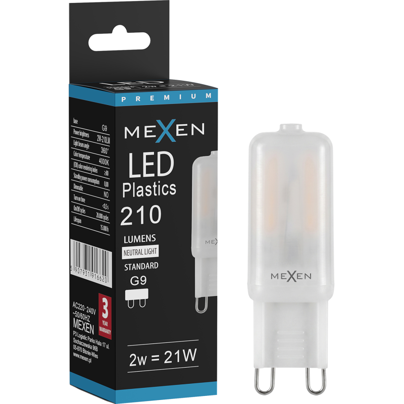 Mexen Aura LED izzó G9, 2W, Semleges - 4000K, 210 lm - L120-G9-0240-01
