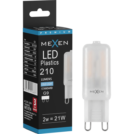 Mexen Aura LED izzó G9, 2W, Hideg - 6500K, 210 lm - L120-G9-0265-01