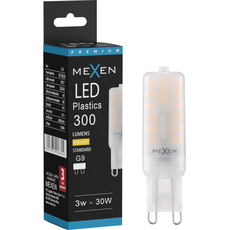 Mexen Aura Bec LED G9, 3W, Caldă - 3000K, 300 lm - L120-G9-0330-01