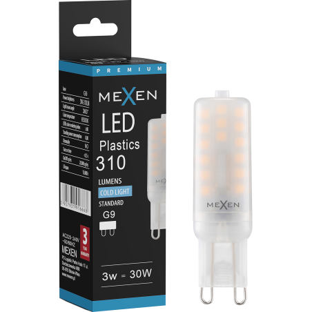 Mexen Aura Bec LED G9, 3W, Rece - 6500K, 310 lm - L120-G9-0365-01