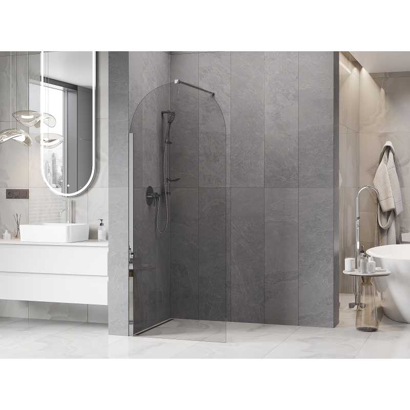 Mexen Kioto-Q Walk-in zuhanyfal 80 x 200 cm, átlátszó 8 mm, króm - 800-080-101-01-00-Q