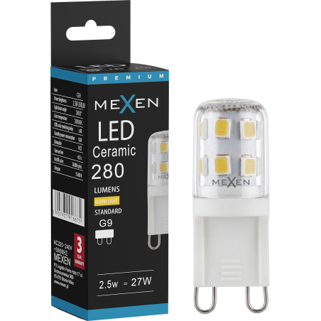 Mexen Aura LED izzó G9, 2,5W, Meleg - 3000K, 280 lm - L121-G9-0230-01