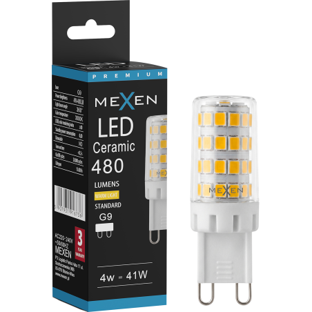 Mexen Aura LED izzó G9, 4W, Meleg - 3000K, 480 lm - L121-G9-0430-01