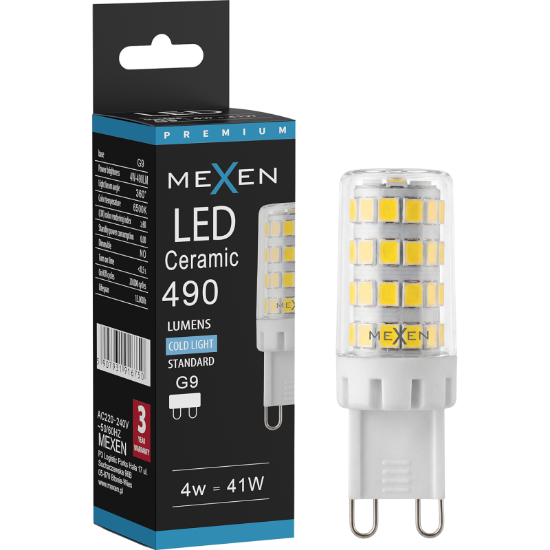 Mexen Aura LED izzó G9, 4W, Hideg - 6500K, 490 lm - L121-G9-0465-01