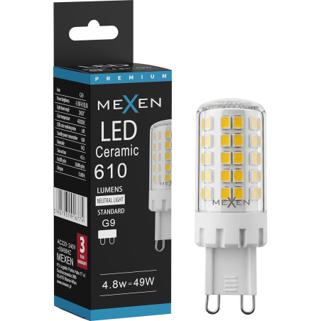 Mexen Aura LED izzó G9, 4,8W, Semleges - 4000K, 610 lm - L121-G9-0540-01