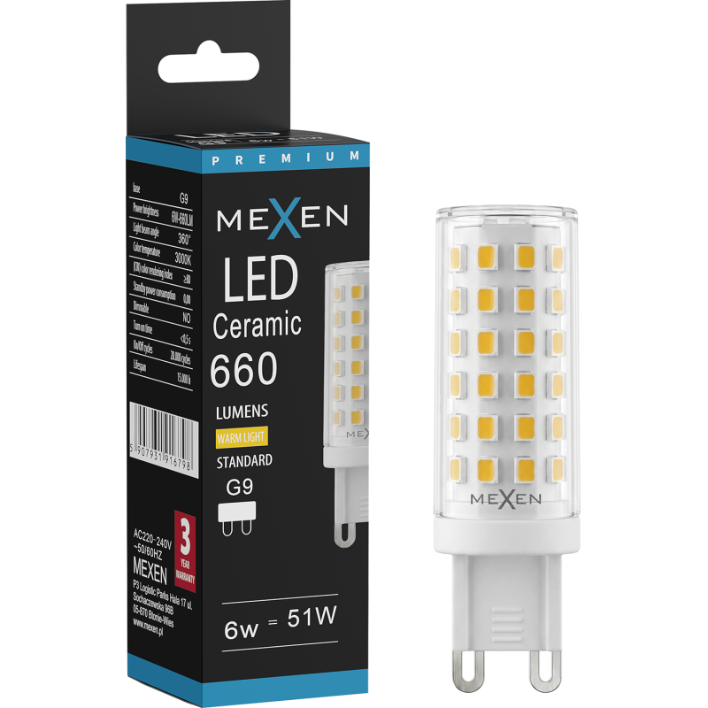Mexen Aura Bec LED G9, 6W, Caldă - 3000K, 660 lm - L121-G9-0630-01