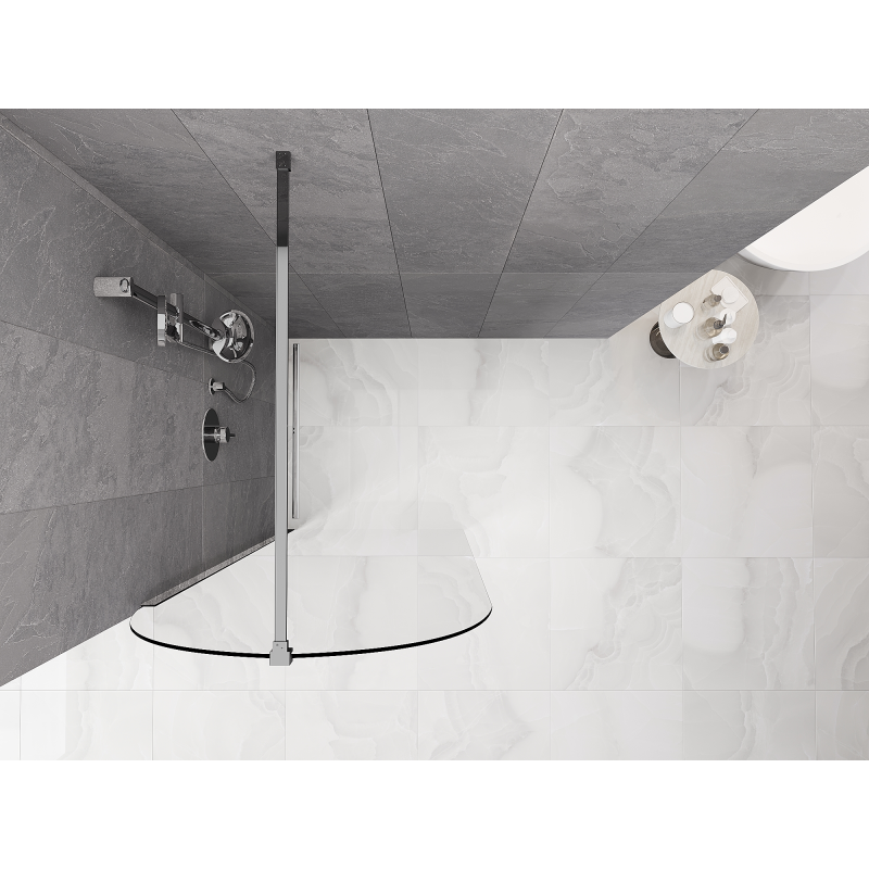 Mexen Kioto-Q Walk-in zuhanyfal 90 x 200 cm, átlátszó 8 mm, króm - 800-090-101-01-00-Q