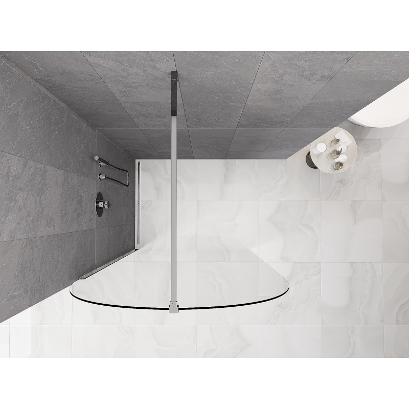 Mexen Kioto-Q Paravan de duș Walk-in 100 x 200 cm, transparent 8 mm, crom - 800-100-101-01-00-Q
