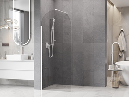 Mexen Kioto-Q Panou de duș Walk-in 90 x 200 cm, transparent 8 mm, alb - 800-090-101-20-00-Q
