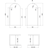 Mexen Kioto-Q Walk-in zuhanyfal 100 x 200 cm, átlátszó 8 mm, fehér - 800-100-101-20-00-Q