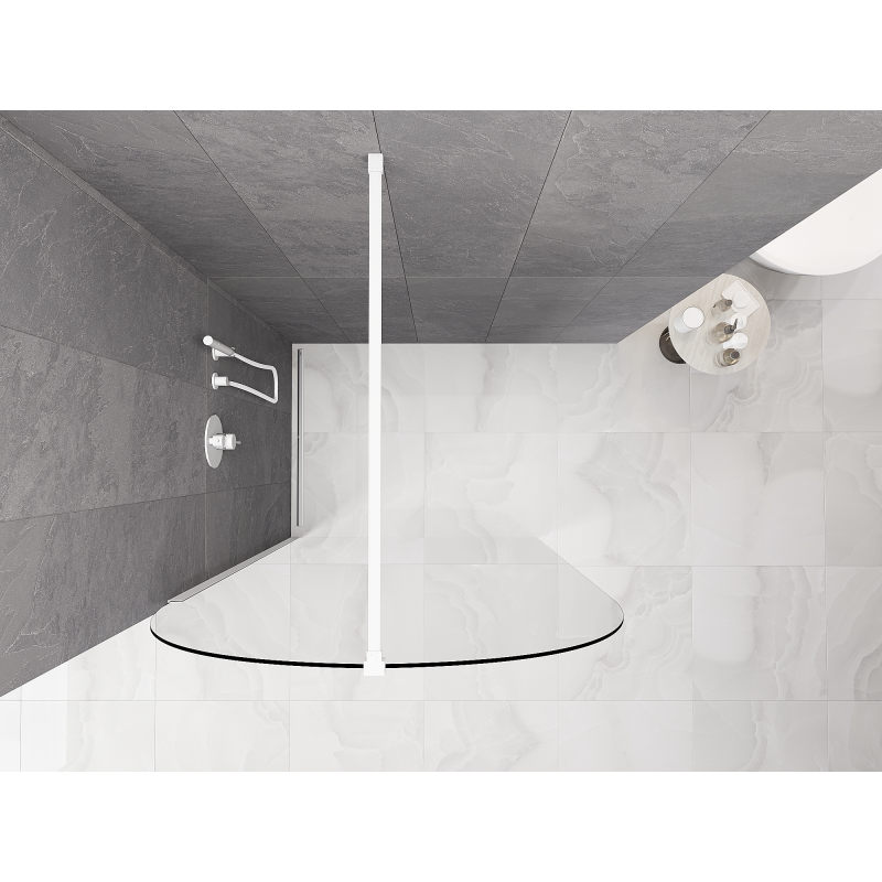 Mexen Kioto-Q Walk-in zuhanyfal 120 x 200 cm, átlátszó 8 mm, fehér - 800-120-101-20-00-Q