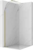 Mexen Kioto-Q perete de duș Walk-in 80 x 200 cm, transparent 8 mm, auriu - 800-080-101-50-00-Q