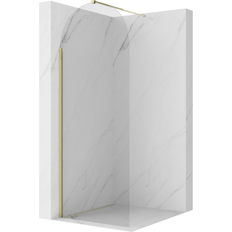 Mexen Kioto-Q Walk-in zuhanyfal 90 x 200 cm, áttetsző 8 mm, arany - 800-090-101-50-00-Q