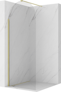 Mexen Kioto-Q 80 x 200 cm-es Walk-in zuhanyfal, átlátszó 8 mm, arany szálcsiszolt - 800-080-101-55-00-Q