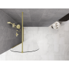 Mexen Kioto-Q Perete de duș Walk-in 90 x 200 cm, transparent 8 mm, auriu periat - 800-090-101-55-00-Q