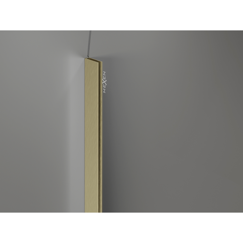 Mexen Kioto-Q Perete de duș Walk-in 90 x 200 cm, transparent 8 mm, auriu periat - 800-090-101-55-00-Q