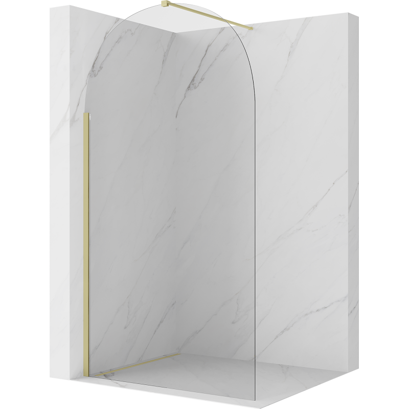 Mexen Kioto-Q Perete de duș Walk-in 120 x 200 cm, transparent 8 mm, auriu periat - 800-120-101-55-00-Q