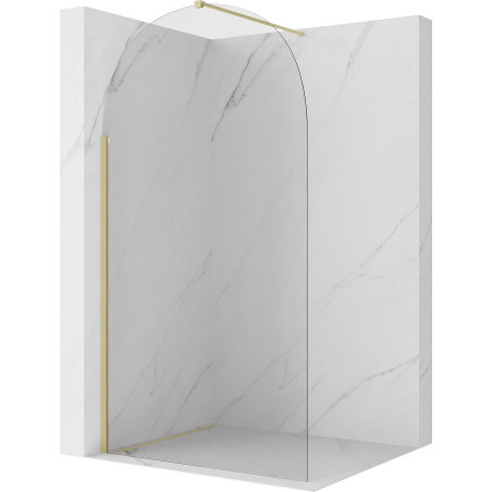 Mexen Kioto-Q Perete de duș Walk-in 120 x 200 cm, transparent 8 mm, auriu periat - 800-120-101-55-00-Q