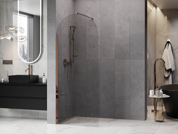 Mexen Kioto-Q Walk-in zuhanyfal 90 x 200 cm, átlátszó 8 mm, rózsaarany - 800-090-101-60-00-Q