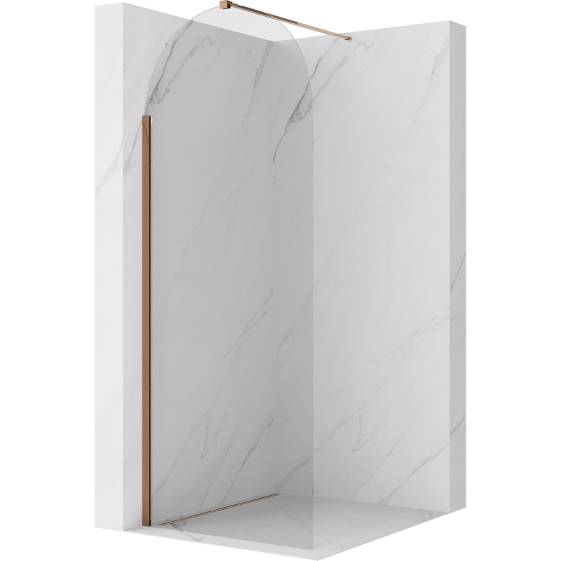 Mexen Kioto-Q Perete de duș Walk-in 90 x 200 cm, transparent 8 mm, aur roz - 800-090-101-60-00-Q