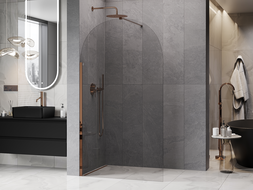 Mexen Kioto-Q Walk-in zuhanyfal 110 x 200 cm, átlátszó 8 mm, rózsaarany - 800-110-101-60-00-Q