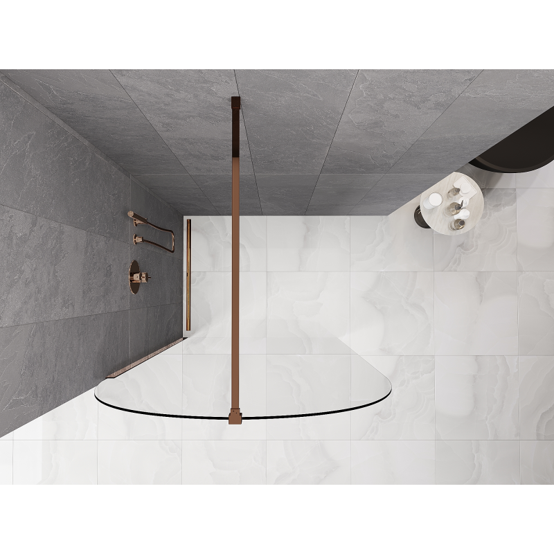 Mexen Kioto-Q Walk-in zuhanyfal 120 x 200 cm, átlátszó 8 mm, rózsaarany - 800-120-101-60-00-Q