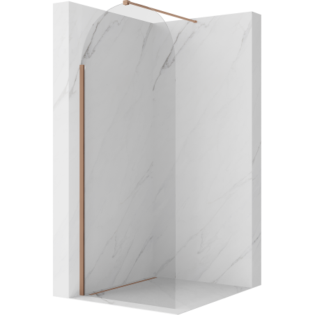 Mexen Kioto-Q perete de duș Walk-in 90 x 200 cm, transparent 8 mm, cupru periat - 800-090-101-65-00-Q