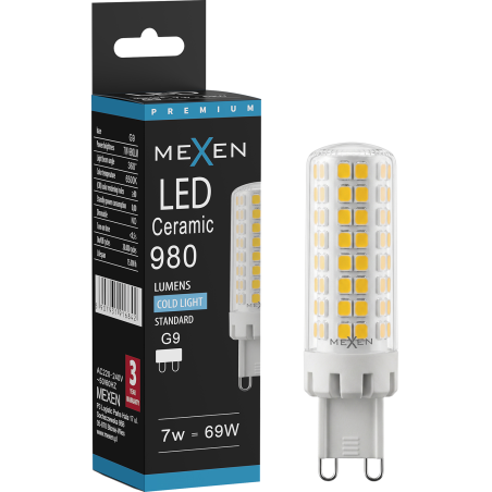 Mexen Aura LED izzó G9, 7W, Hideg - 6500K, 980 lm - L121-G9-0765-01
