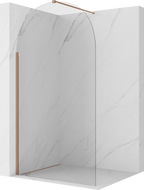 Mexen Kioto-Q Walk-in zuhanyfal 120 x 200 cm, átlátszó 8 mm, kefe hatású réz - 800-120-101-65-00-Q
