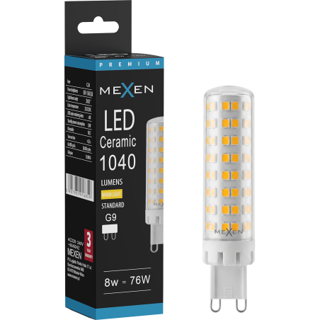 Mexen Aura LED izzó G9, 8W, Meleg - 3000K, 1040 lm - L121-G9-0830-01