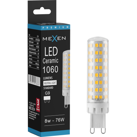 Mexen Aura LED izzó G9, 8W, Semleges - 4000K, 1060 lm - L121-G9-0840-01
