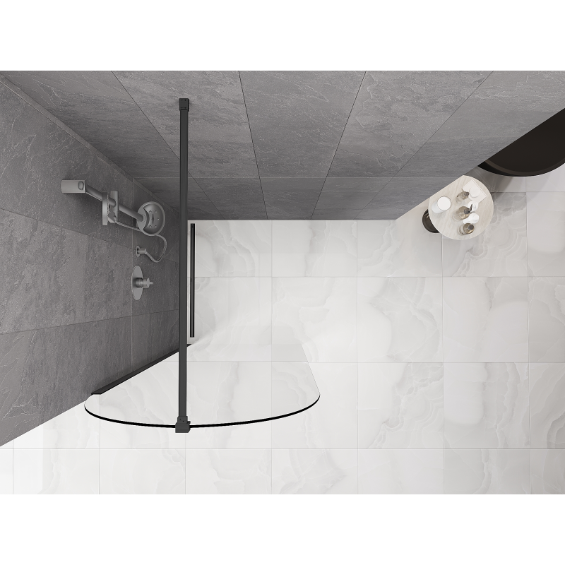 Mexen Kioto-Q Panou de duș Walk-in 90 x 200 cm, transparent 8 mm, gri armat periat - 800-090-101-66-00-Q