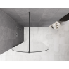 Mexen Kioto-Q Walk-in zuhanyfal 100 x 200 cm, átlátszó 8 mm, fegyverszürke kefélt - 800-100-101-66-00-Q