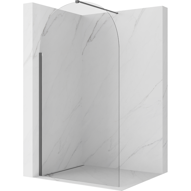 Mexen Kioto-Q Walk-in zuhanyfal 120 x 200 cm, átlátszó 8 mm, matt gun metal - 800-120-101-66-00-Q