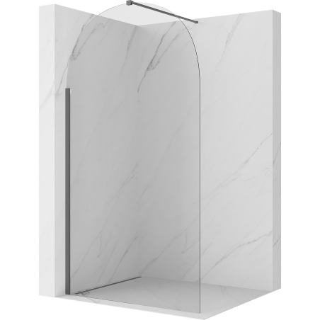 Mexen Kioto-Q Walk-in zuhanyfal 120 x 200 cm, átlátszó 8 mm, matt gun metal - 800-120-101-66-00-Q