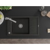 Mexen Elias chiuvetă de granit cu 1 compartiment, cu scurgător și baterie de bucătărie Duero, negru/auriu metalizat