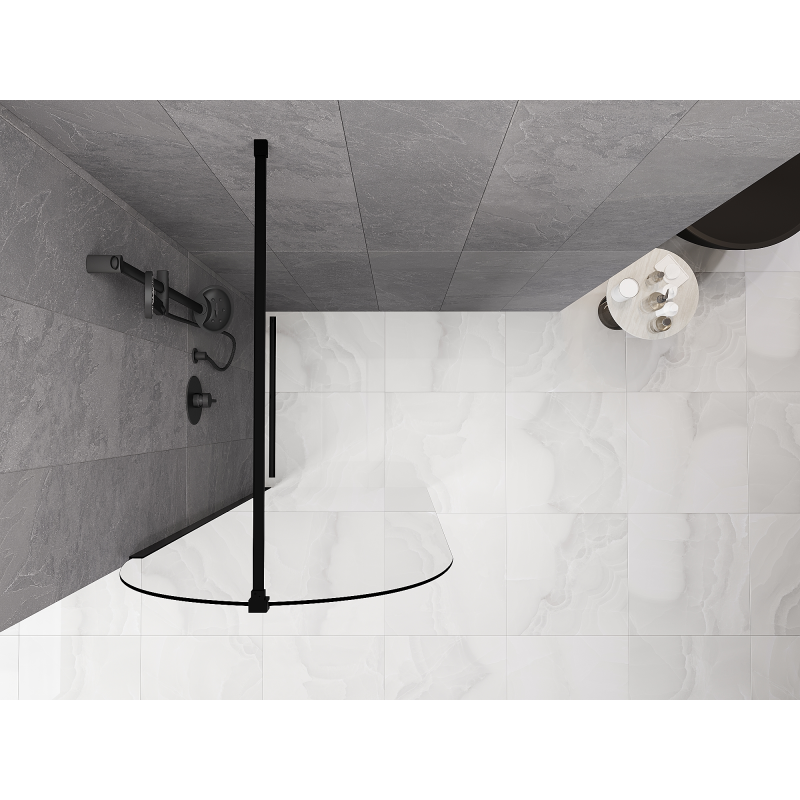 Mexen Kioto-Q Perete de duș Walk-in 90 x 200 cm, transparent 8 mm, negru - 800-090-101-70-00-Q