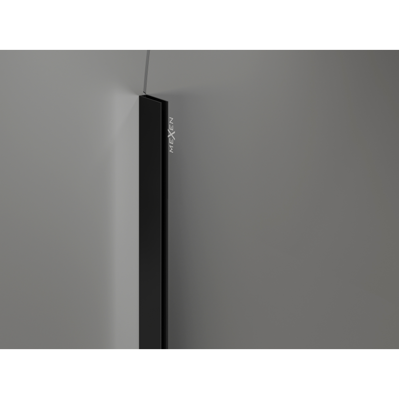 Mexen Kioto-Q Walk-in zuhanyfal 120 x 200 cm, áttetsző 8 mm, fekete - 800-120-101-70-00-Q
