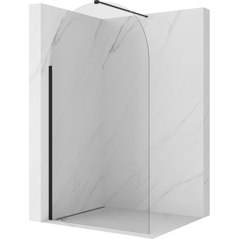 Mexen Kioto-Q Walk-in zuhanyfal 120 x 200 cm, áttetsző 8 mm, fekete - 800-120-101-70-00-Q